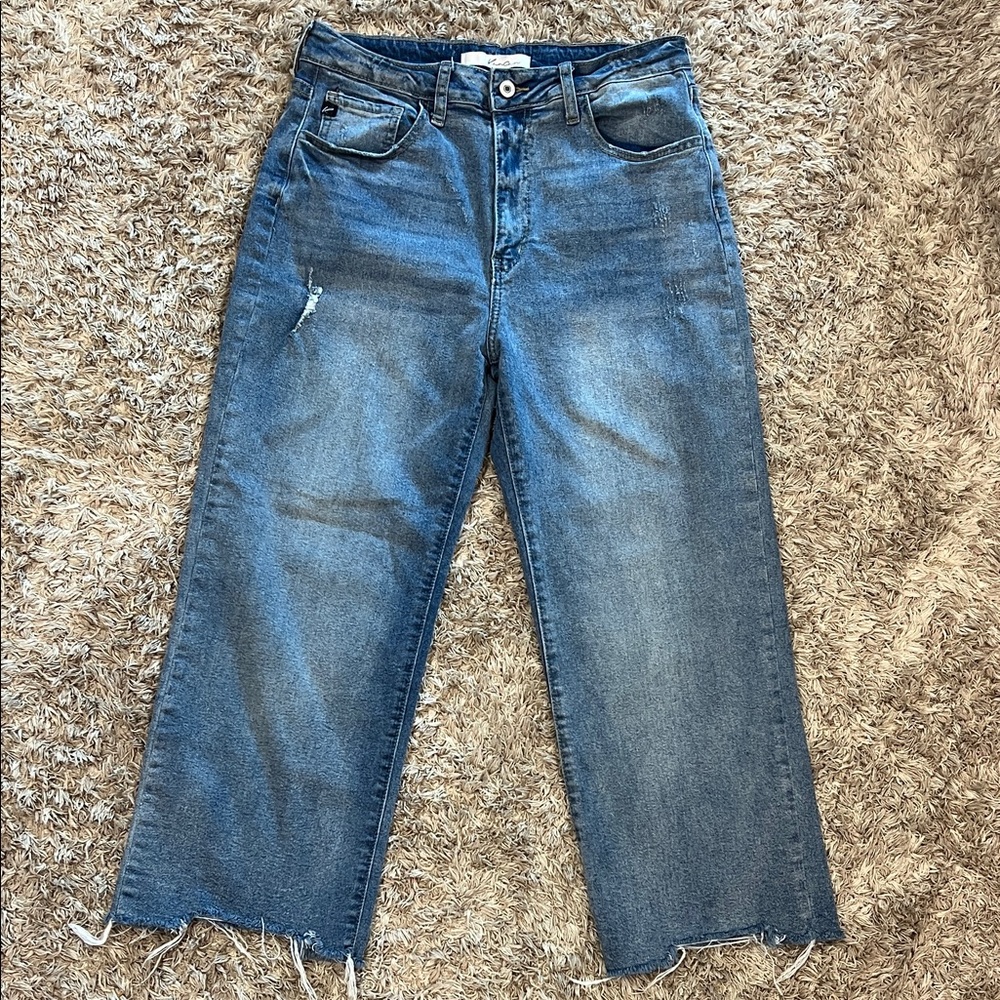 KanCan Distressed Blue Ankle Jeans